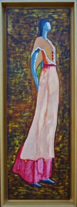 Painting titled "Mademoiselle" by Polo'S Paintings, Original Artwork, Acrylic