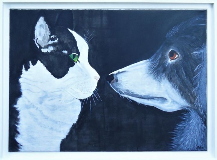 Pintura titulada "Comme chien et chat" por Polo'S Paintings, Obra de arte original, Acrílico