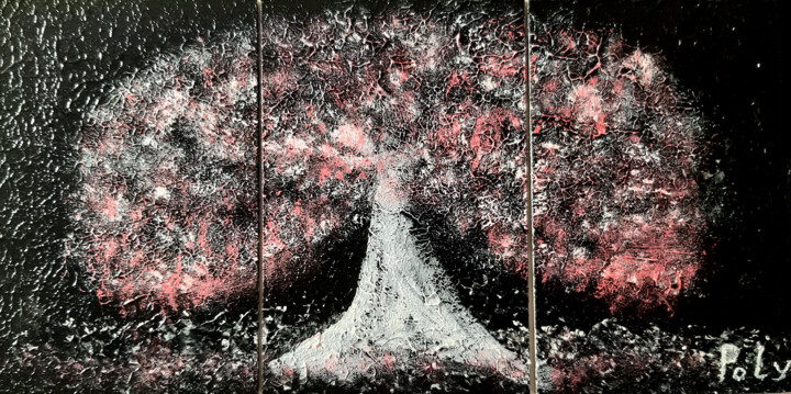 Pittura intitolato "Night peach" da Poly, Opera d'arte originale, Acrilico