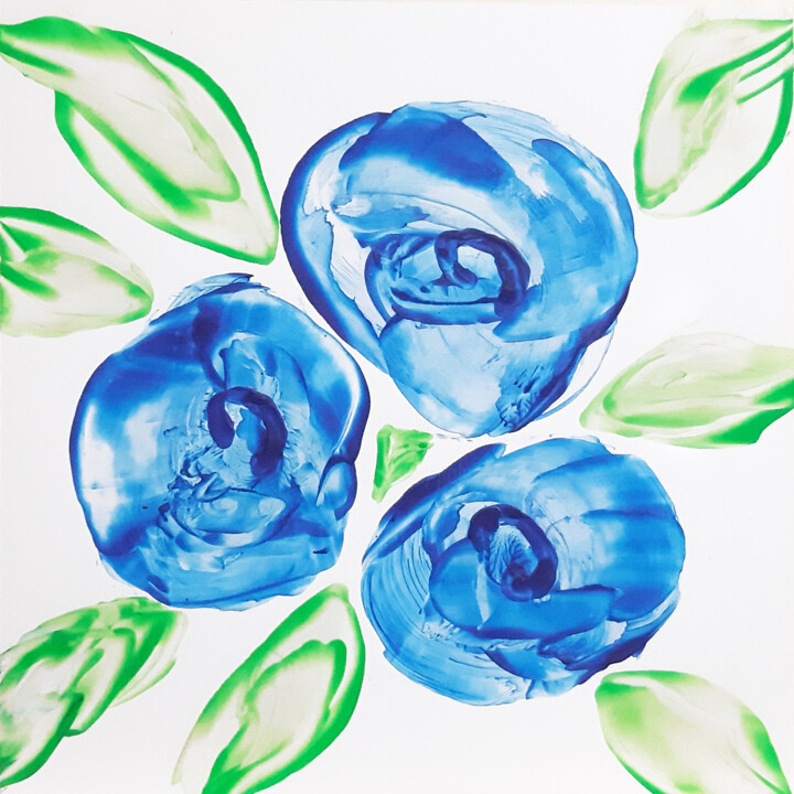Malerei mit dem Titel "Blueberries (origin…" von Poly, Original-Kunstwerk, Wachs