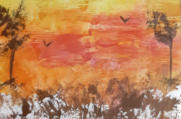 Картина под названием "Autumn nature (wax…" - Poly, Подлинное произведение искусства, Воск
