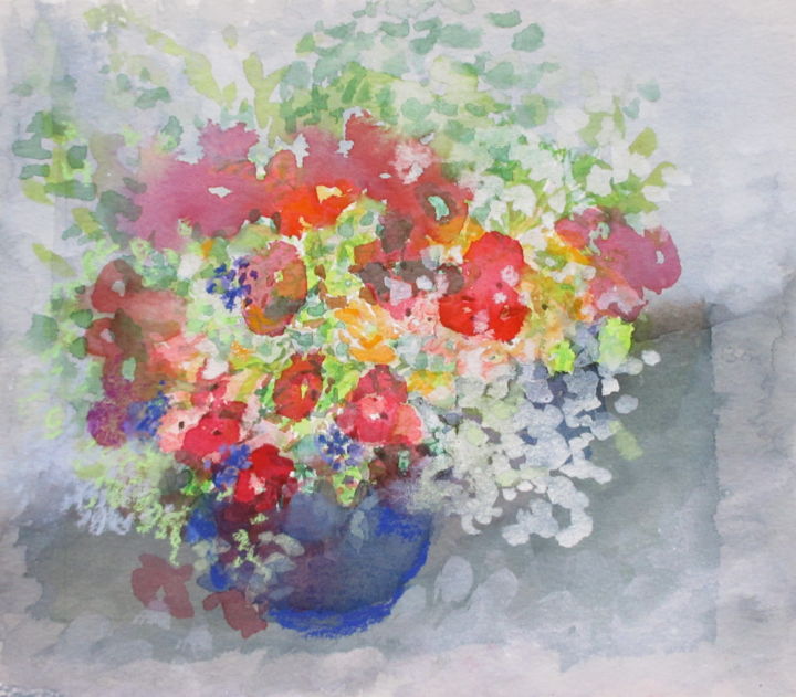 Schilderij getiteld "FLORAL DELIGHT" door Bernice Grundy, Origineel Kunstwerk, Anders