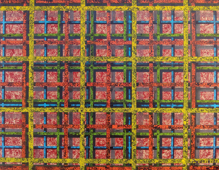 Painting titled "N°08 - Cameleon c (…" by Pontié Stéphane, Original Art, Acrylic Mounted on Wood Panel