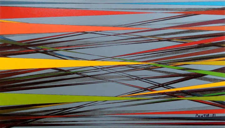 Painting titled "L incroyable pouvoi…" by Pontié Stéphane, Original Art, Acrylic Mounted on Wood Panel