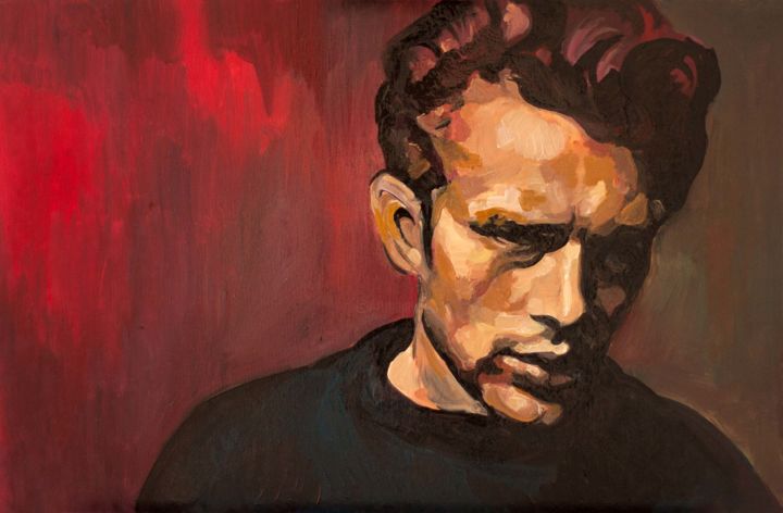 Painting titled "EDEN (JAMES DEAN) –…" by Sara Ponziano, Original Artwork, Oil