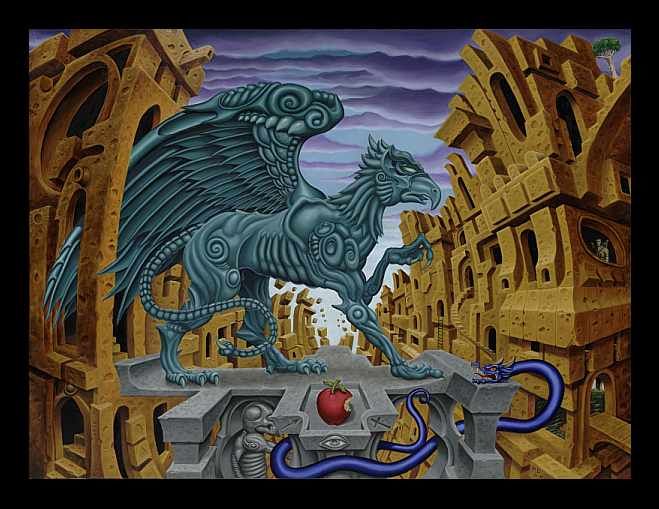 Pintura titulada "Gryphon" por Michael Pooch, Obra de arte original,