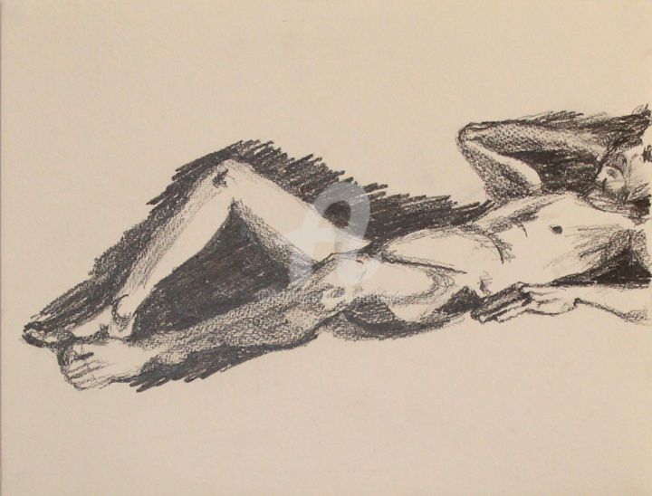 Drawing titled "Male nude - 01- 2017" by Pootshee, Original Artwork, Pencil