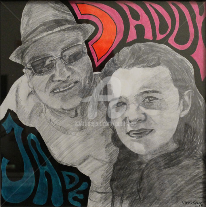 Dessin intitulée "Daddy & Jade" par Pootshee, Œuvre d'art originale, Marqueur