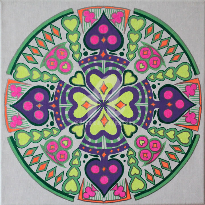 Drawing titled "mandala-canvas-02" by Pootshee, Original Artwork, Marker