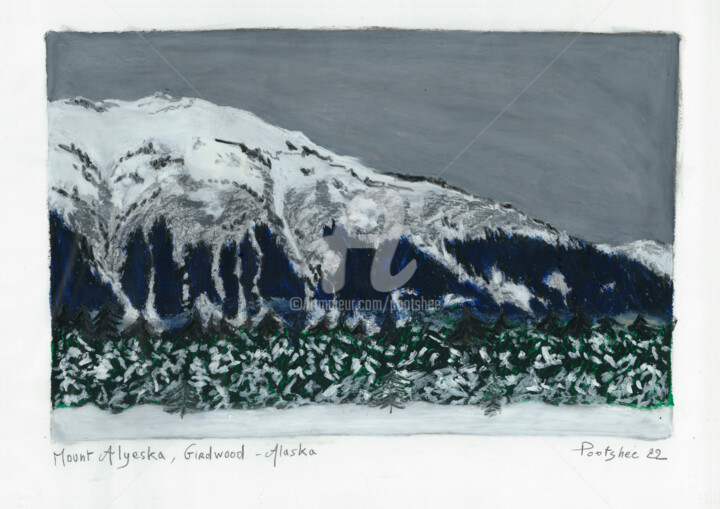 图画 标题为“41-Mount Alyeska-Gi…” 由Pootshee, 原创艺术品, 粉彩