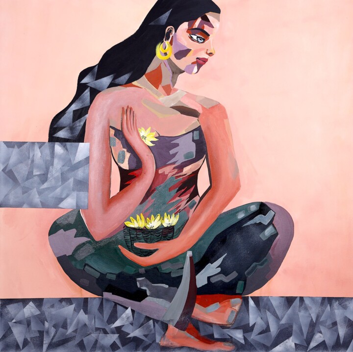 Peinture intitulée "Pieces of me" par Poonam Choudhary, Œuvre d'art originale, Acrylique