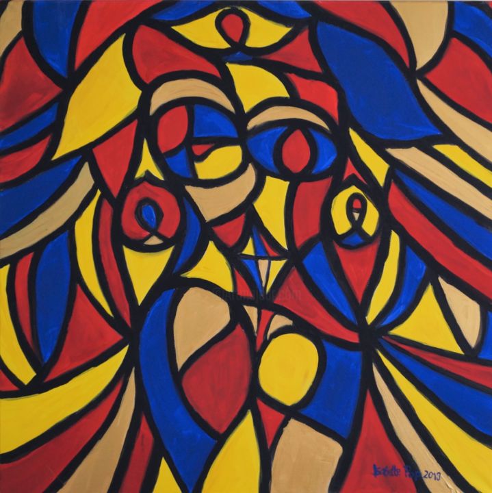 Painting titled "Divine female" by Isabelle Pop, Original Artwork, Acrylic