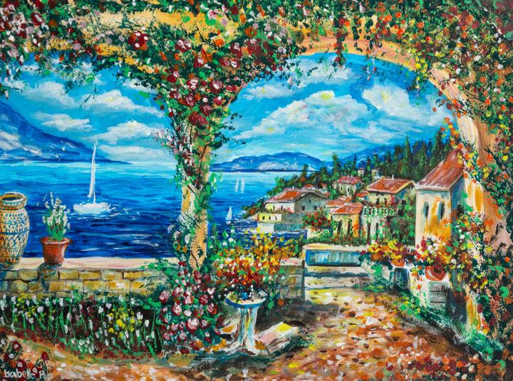 Painting titled "Vista fantastica" by Isabelle Pop, Original Artwork, Acrylic