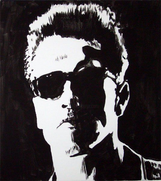 Malerei mit dem Titel "Arnold Schwarzenegg…" von Günther Roth, Original-Kunstwerk