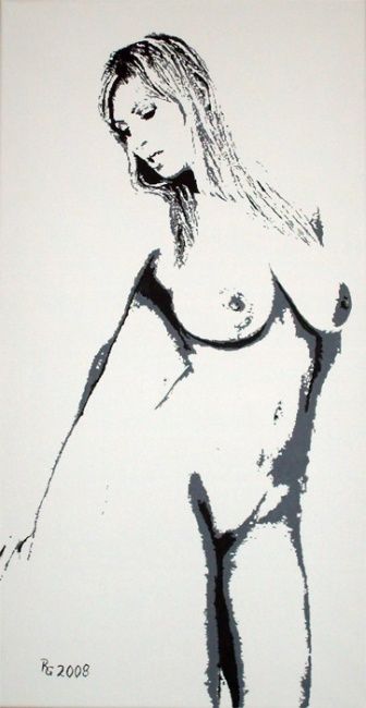Painting titled "White Lady" by Günther Roth, Original Artwork