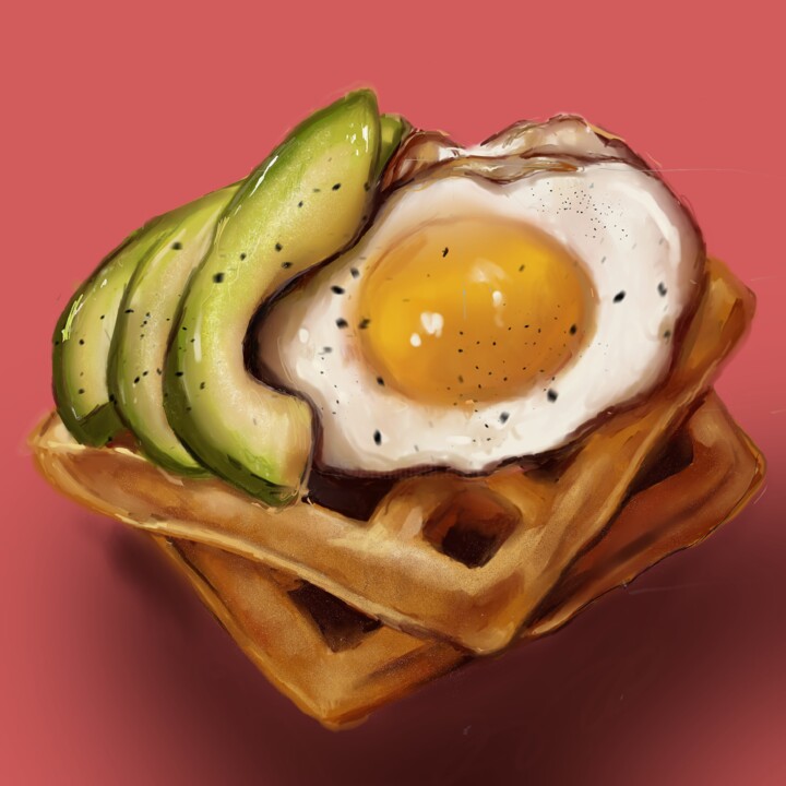 Digital Arts titled "Breakfast" by Poppy Faun, Original Artwork, Digital Painting