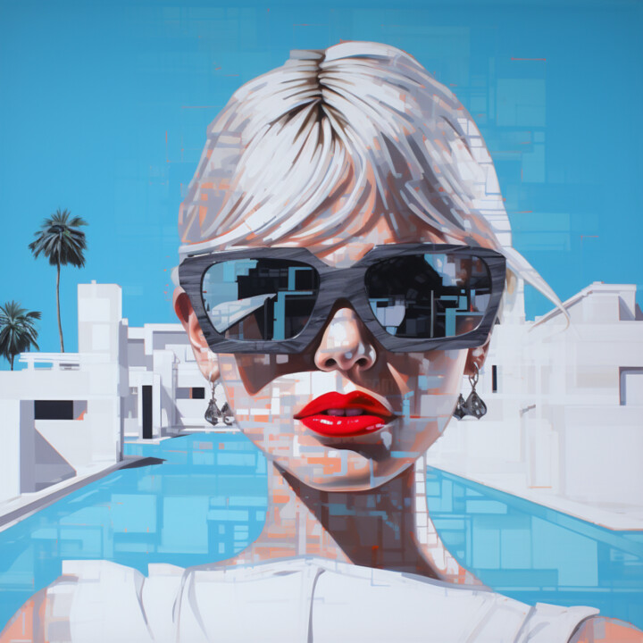 Painting titled "IBIZA 2" by Poptonicart, Original Artwork, Digital Collage