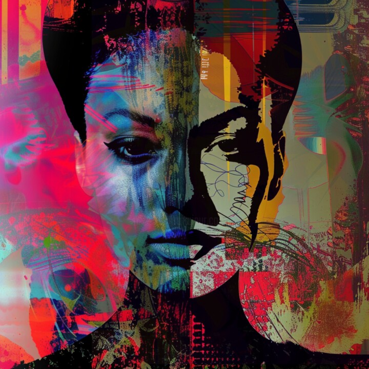 Peinture intitulée "TRANSFORMATION WOMAN" par Poptonicart, Œuvre d'art originale, Collage numérique
