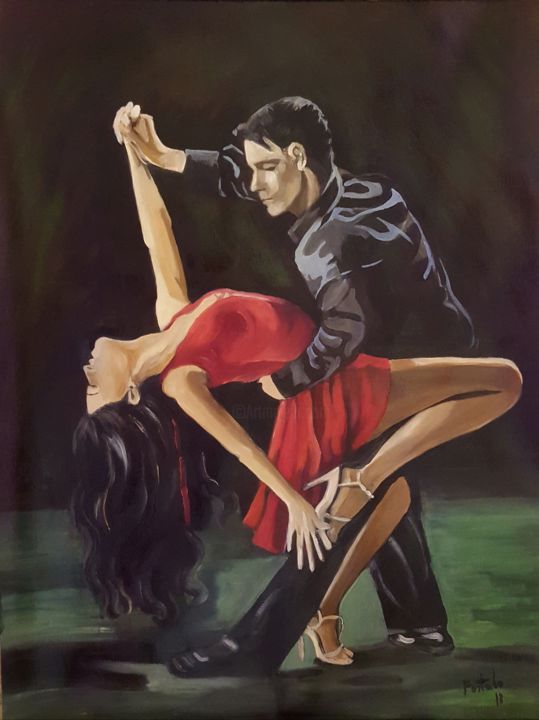 Painting titled "Tango" by Portalo, Original Artwork, Oil