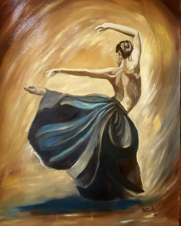 Peinture intitulée "Bailarina" par Portalo, Œuvre d'art originale, Huile