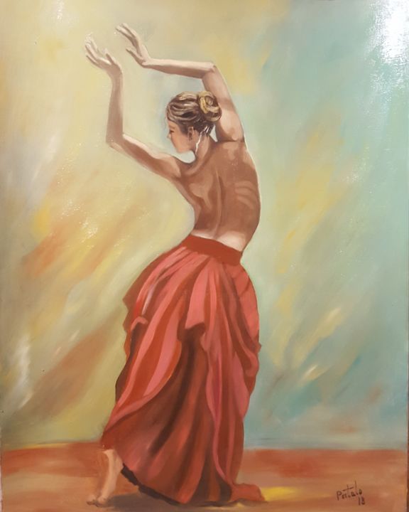 Malerei mit dem Titel "Bailarina II" von Portalo, Original-Kunstwerk, Öl