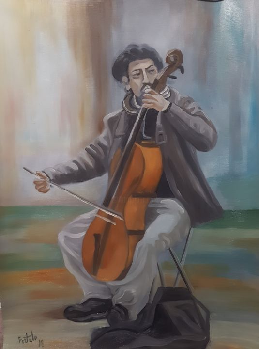 Painting titled "Música para el recu…" by Portalo, Original Artwork, Oil