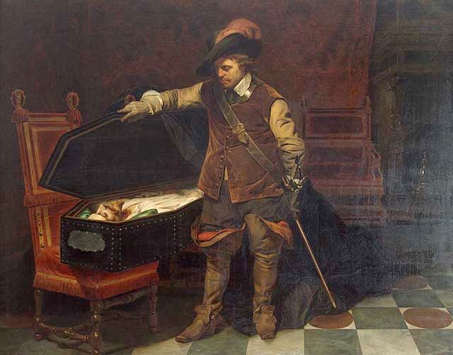 Malerei mit dem Titel "Cromwell at the tom…" von Rossen, Original-Kunstwerk, Öl