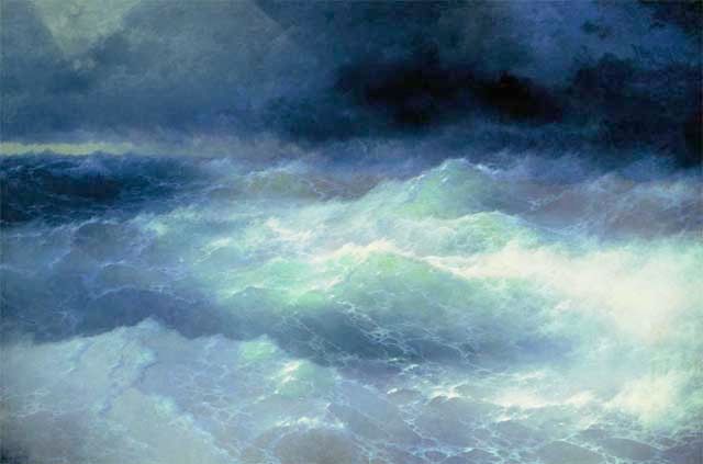 Картина под названием "Among waves" - Rossen, Подлинное произведение искусства, Масло