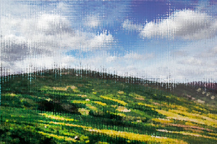 Digitale Kunst mit dem Titel "Land übervoll" von Sigrid Gombert, Original-Kunstwerk, Digitale Malerei
