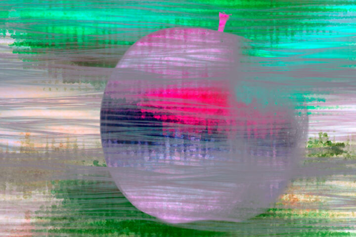Digital Arts titled "Der Apfel im Nebel" by Sigrid Gombert, Original Artwork, Digital Painting