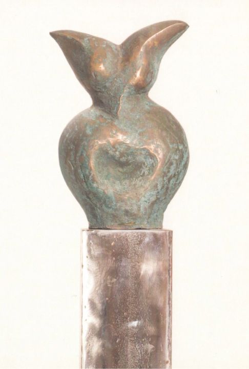 Sculpture titled "Плод любви" by Dmitrii Postnikov, Original Artwork, Metals