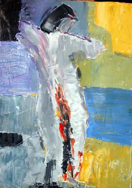 Painting titled "hommage a stael" by Josette Postel, Original Artwork