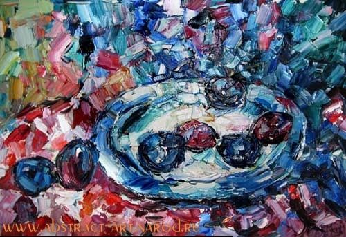 Painting titled "Plum" by Masha Potapenkova, Original Artwork