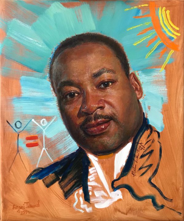 Painting titled "Martin Luther King…" by Andrey Potapov, Original Artwork, Oil