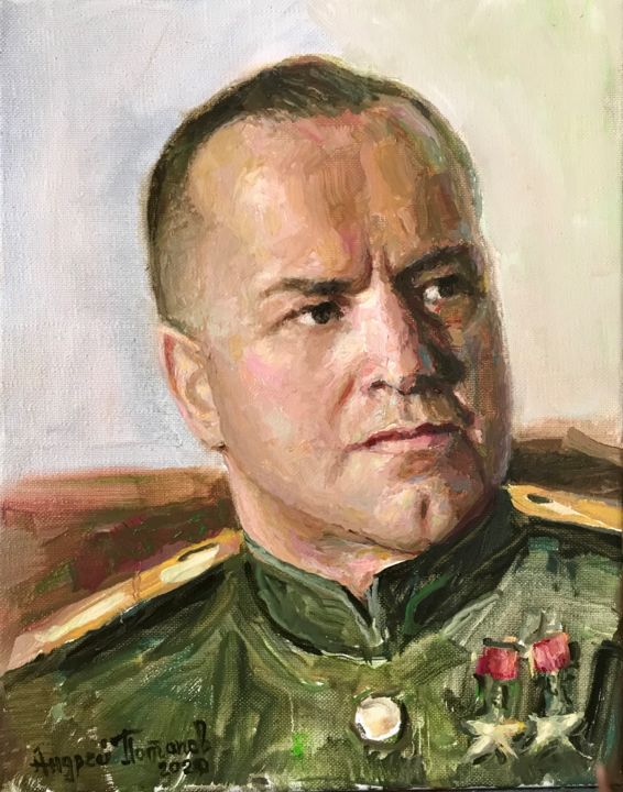 Painting titled "Marshal George Kons…" by Andrey Potapov, Original Artwork, Oil