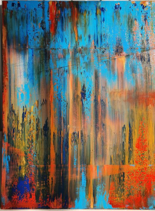 Pintura intitulada "Flower rain at dawn" por Sergei Potapov, Obras de arte originais, Óleo