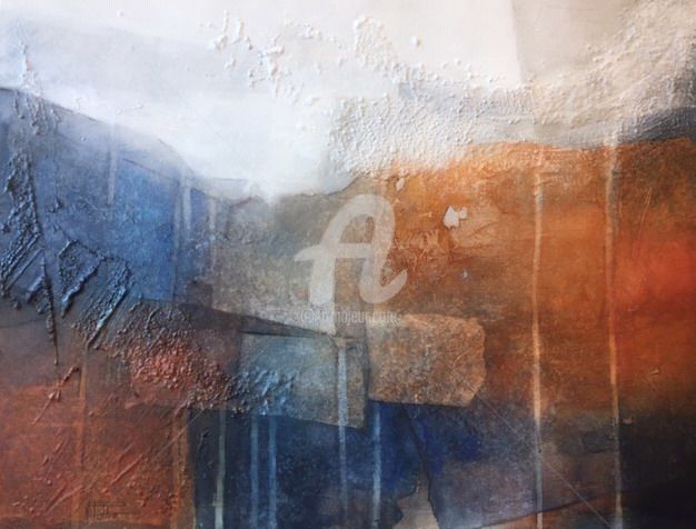 Pintura titulada "DE ROUILLE ET D'EAU" por Nadine Pothier, Obra de arte original, Acrílico Montado en Bastidor de camilla de…