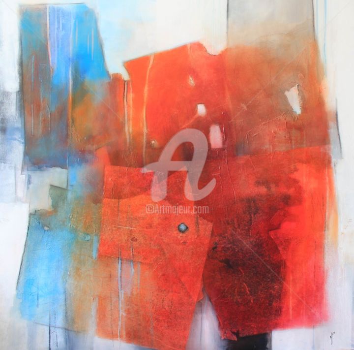 Картина под названием "REFLETS MARINS" - Nadine Pothier, Подлинное произведение искусства, Акрил Установлен на Деревянная ра…