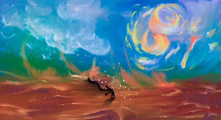 Pintura intitulada "Amanhecer do Verão" por Potori, Obras de arte originais, Outro