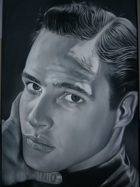 Painting titled "marlon brando" by Eric Pottier, Original Artwork