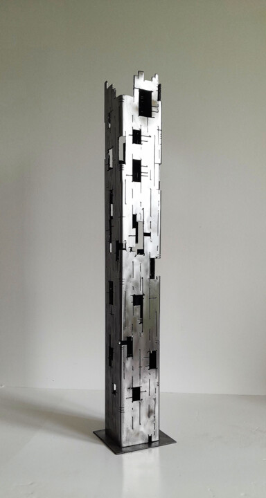 Rzeźba zatytułowany „Building 12” autorstwa Jerome Poumes, Oryginalna praca, Metale