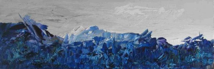 Peinture intitulée "Bleus I" par Jean Louis Marco, Œuvre d'art originale, Huile