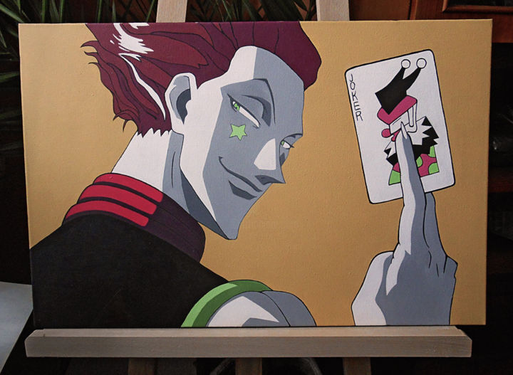 Painting titled "Hisoka acrylic on c…" by Celeste Skyhawer, Original Artwork, Acrylic