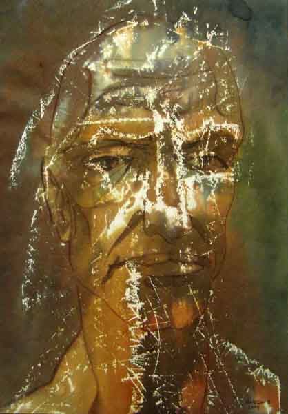 Peinture intitulée "Самсон в изгнании/S…" par Aleksey Poyaganov, Œuvre d'art originale