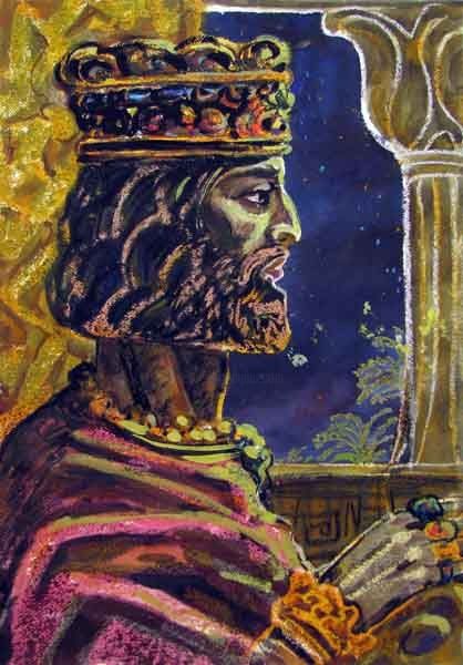 Malerei mit dem Titel "Царь Давид/King Dav…" von Aleksey Poyaganov, Original-Kunstwerk