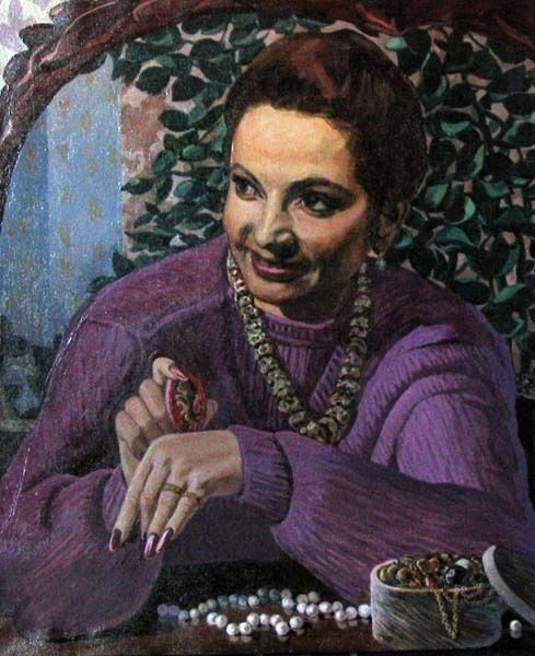 Painting titled "Портрет дамы/Portra…" by Aleksey Poyaganov, Original Artwork