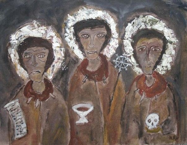 Painting titled "Bodkhisatvas" by Nikita Pozdnyakov, Original Artwork