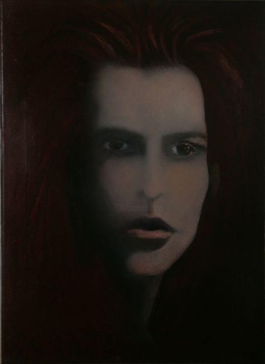 Peinture intitulée "visage sortant de l…" par Pierre Paul Parmentier, Œuvre d'art originale, Huile