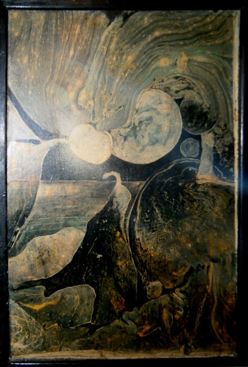 Pintura intitulada "planéte de monstres…" por Pierre Paul Parmentier, Obras de arte originais, Óleo