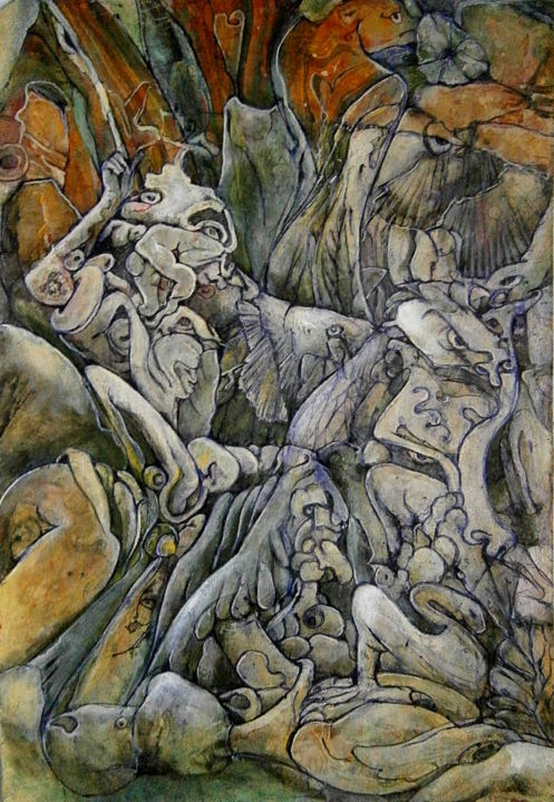 Pittura intitolato "huiles-exquises-et-…" da Pierre Paul Parmentier, Opera d'arte originale, Olio